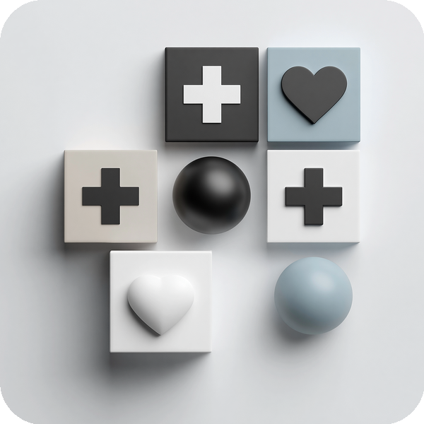 Illustration representing adaptive care and prosthetic rehabilitation at home